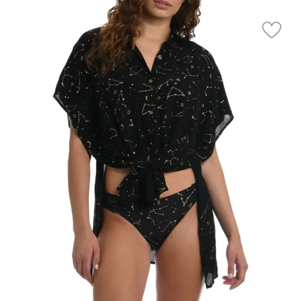 NWT SUNSHINE 79 Graphic Resort Shirt swim cover up zodiac Sz‎ L/XL